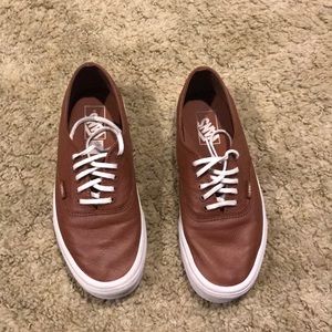 Brown faux leather vans